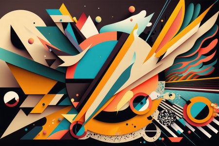 Abstract colorful background with geometric elements. Vector illustration. Eps 10.の素材