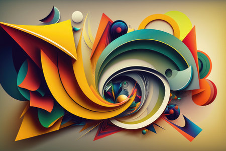 3D colorful abstract background, futuristic shape illustration for your design.の素材