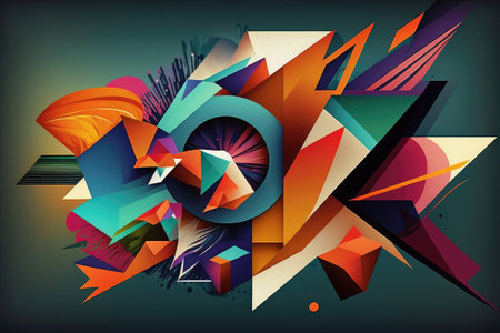 Abstract colorful background with geometric elements. Vector illustration. Eps 10.の素材