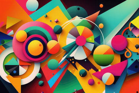 Abstract colorful background with geometric elements. Vector illustration. Eps 10.の素材