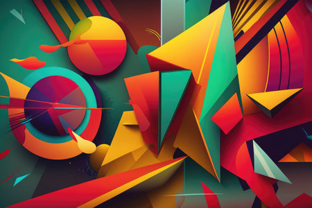 abstract colorful background with geometric shapes, vector illustration eps10の素材