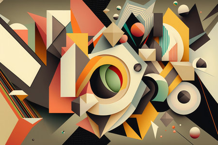 Abstract colorful background with geometric elements. Vector illustration for your design.の素材