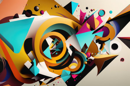 Abstract colorful background with geometric shapes. Illustration for your design.の素材