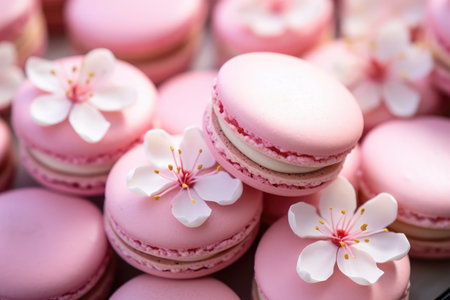 colorful macarons on backgroundの素材