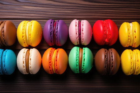 colorful macarons on backgroundの素材
