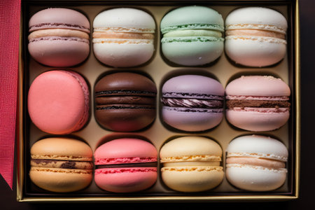 colorful macarons on backgroundの素材