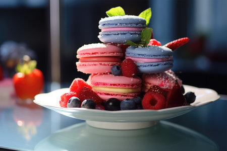 colorful macarons on backgroundの素材