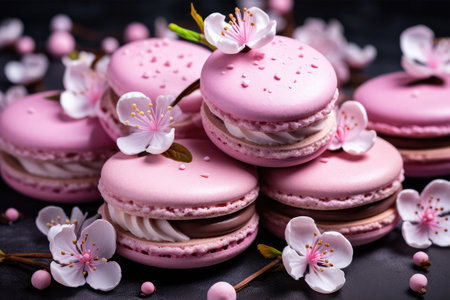 colorful macarons on backgroundの素材