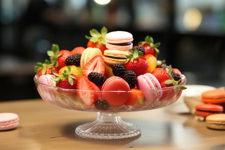 colorful macarons on backgroundの素材