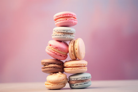 colorful macarons on backgroundの素材