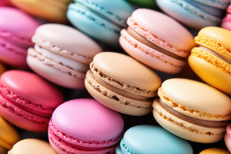 colorful macarons on backgroundの素材