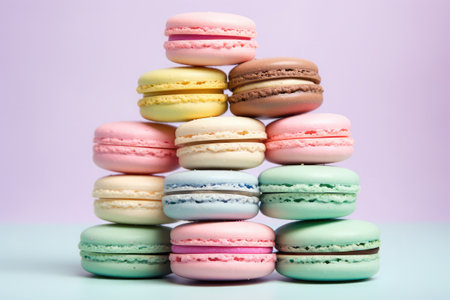 colorful macarons on backgroundの素材
