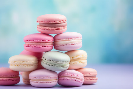 colorful macarons on backgroundの素材
