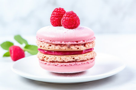 colorful macarons on backgroundの素材