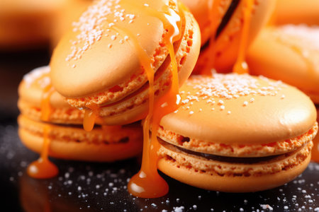 colorful macarons on backgroundの素材