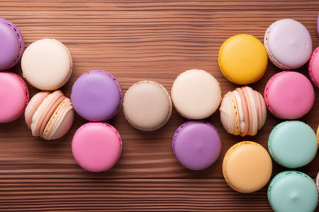 colorful macarons on backgroundの素材
