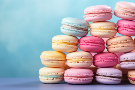 colorful macarons on backgroundの素材