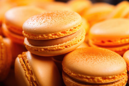 colorful macarons on backgroundの素材