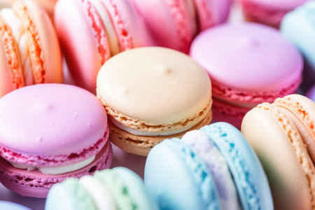 colorful macarons on backgroundの素材