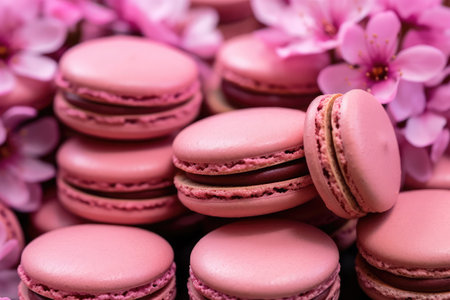 colorful macarons on backgroundの素材