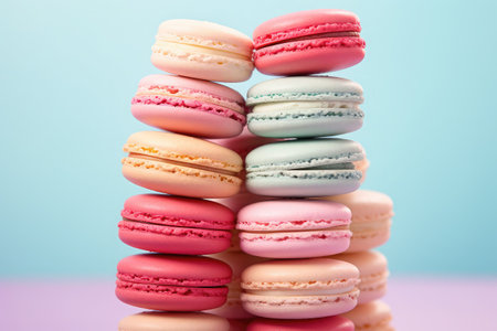 colorful macarons on backgroundの素材