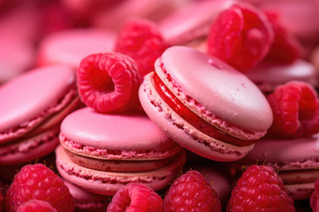 colorful macarons on backgroundの素材