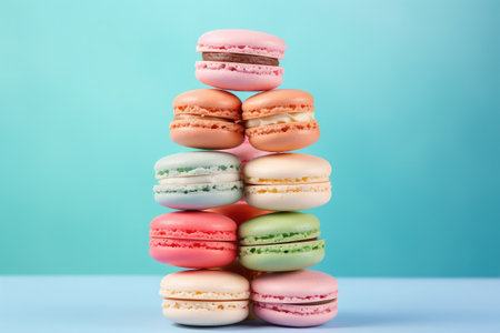 colorful macarons on backgroundの素材