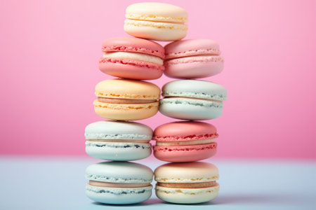 colorful macarons on backgroundの素材