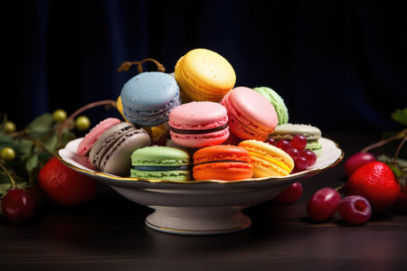colorful macarons on backgroundの素材