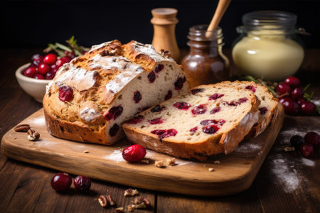 cranberry bread on backgroundの素材