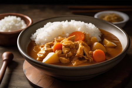 homemade dish of Japanese curry with riceの素材
