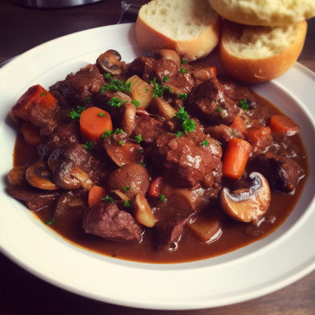 homemade meat stew Beef Bourguignonの素材