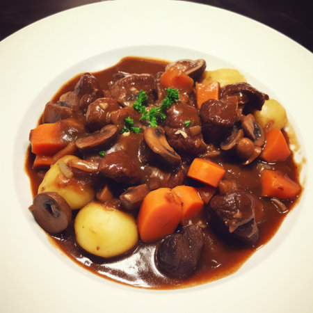 homemade meat stew Beef Bourguignonの素材