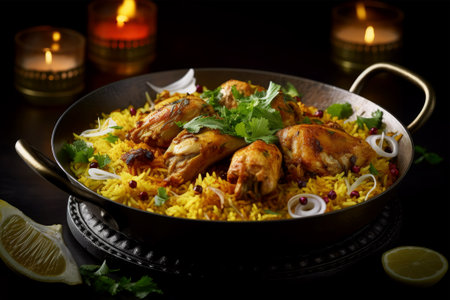 Chicken Biryani / Chicken Biryani is a popular Indian dish consisting of basmati rice cooked with chicken and spicesの素材