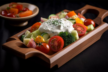 Vegetable Salad with cream sauceの素材