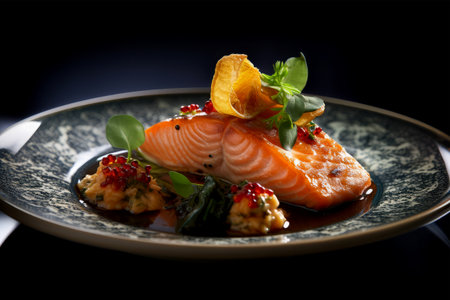 salmon sashimi in dishの素材