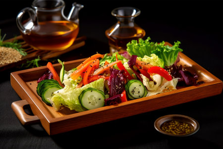 Vegetable Salad with sesame oilの素材