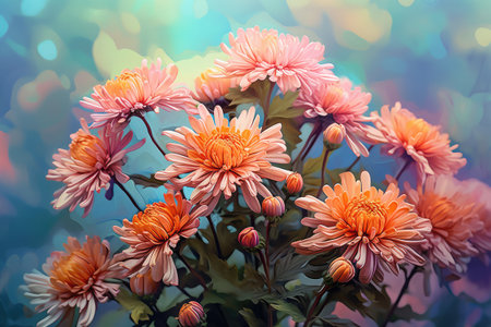 beautiful flowers on backgroundの素材