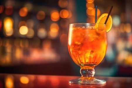 cocktail in the bar on the background of the night club.の素材