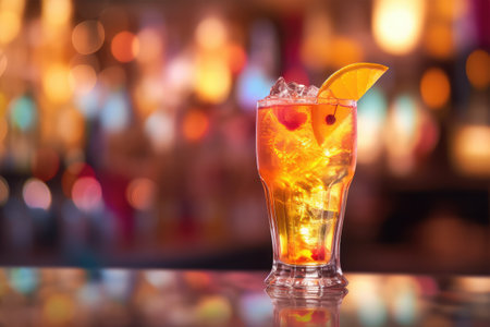 cocktail in the bar on a blurred background of the night clubの素材