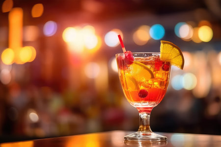 cocktail in the bar on the background of the night club.の素材