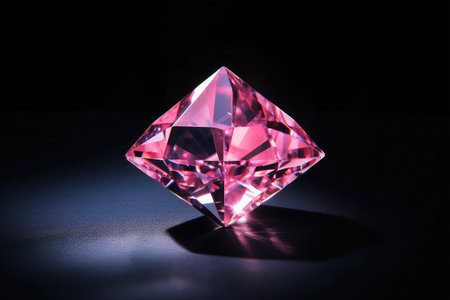 Beautiful diamond on a black background. Studio shot. Shallow depth of fieldの素材