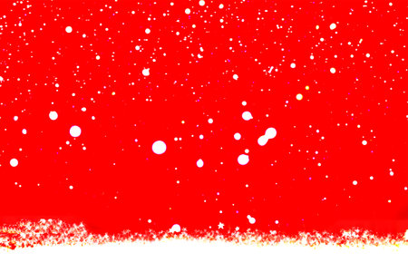 christmas background with snowflakes on a red background. macroの素材