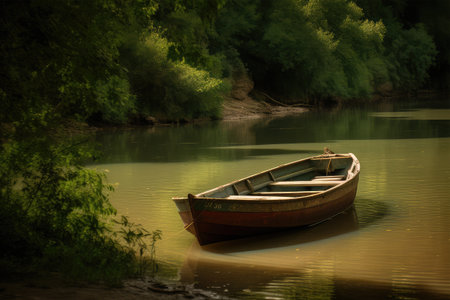 boat in a riverの素材