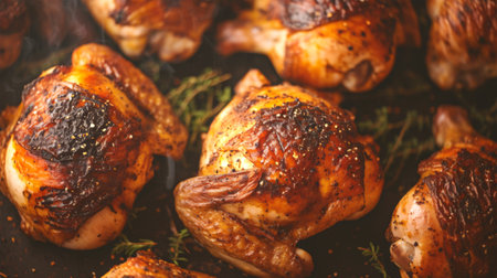 grilled chicken on backgroundの素材