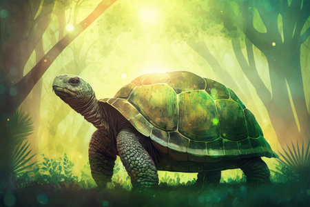 turtle looking on backgroundの素材