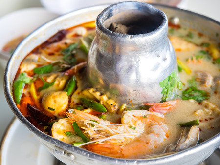 Tom Yum Kung, Thai famous soup.の写真素材