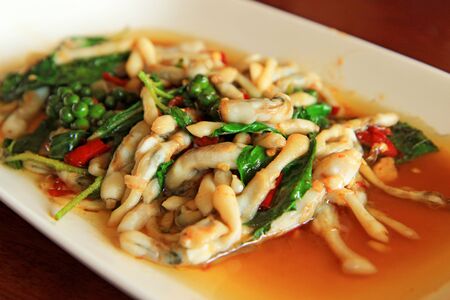 Spicy Stir Fried Clamsの写真素材