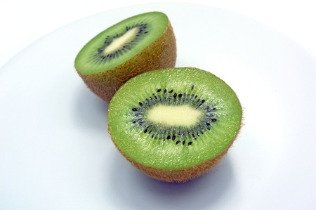kiwi fruit isolated on white backgroundの写真素材