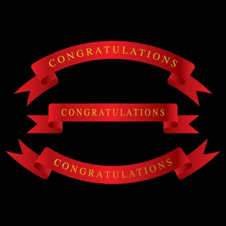 Red Ribbons congratulationsのイラスト素材